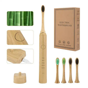 اطقم العنايه - فرشاة أسنان كهربائية من الخيزران