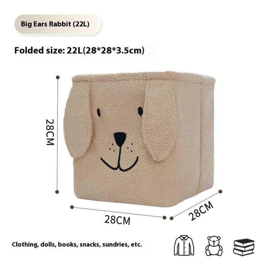 Teddy Fur Big Ears Rabbit Storage Basket 
