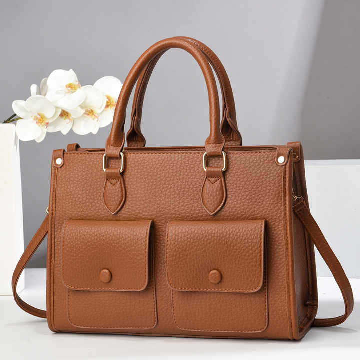 Stylish Lychee Pattern Large Capacity Tote Bag 