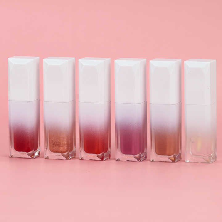Cute White Gradient Color Cosmetic Tube Matte Liquid Lipstick 