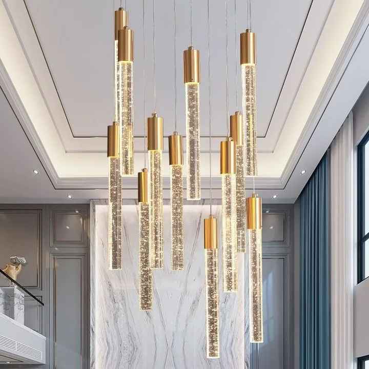 Luxury clear gold pendant lamp - 
