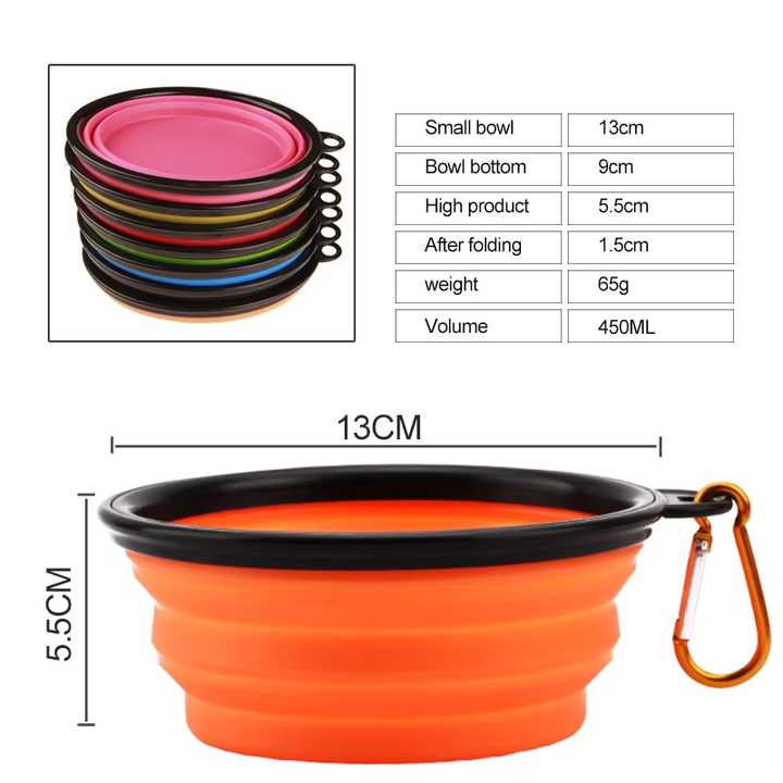 Foldable Travel or Outdoor Water Bowl Collapsible Cat and Dog Water Bowls &amp; Feeders 