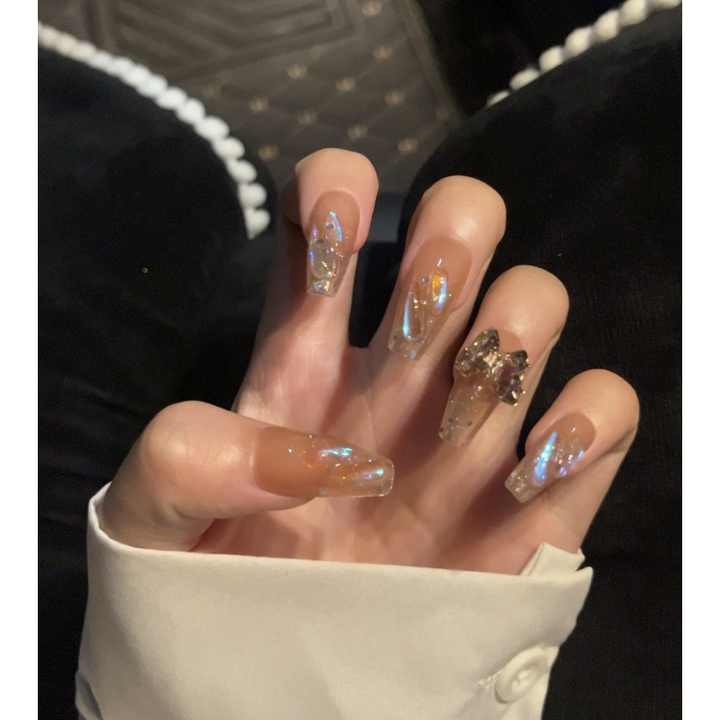 Acrylic Nails Press on أظافر أكريليك طويلة ومتوسطة