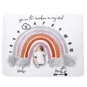 CPC Certificate Baby Monthly Milestone Blanket Boy or Girl Monthly Blanket with Frame Growth Chart Neutral Blanket 1-12 Months 