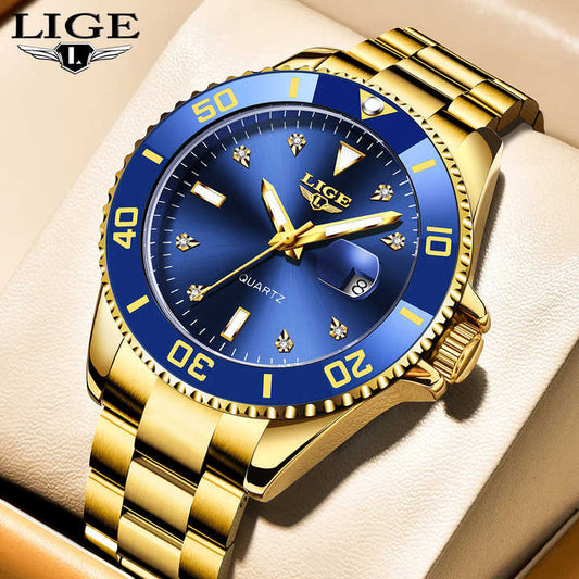 ساعة يد كوارتز مقاومة للماء ذهبية اللون . LG89152 Men's Gold-Tone Waterproof