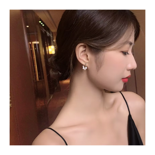Korean Jewelry 3-6mm White Natural-أقراط كورية من اللؤلؤ