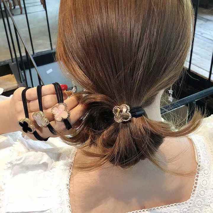 Flowers Hair Rubber Bands Corduroy 