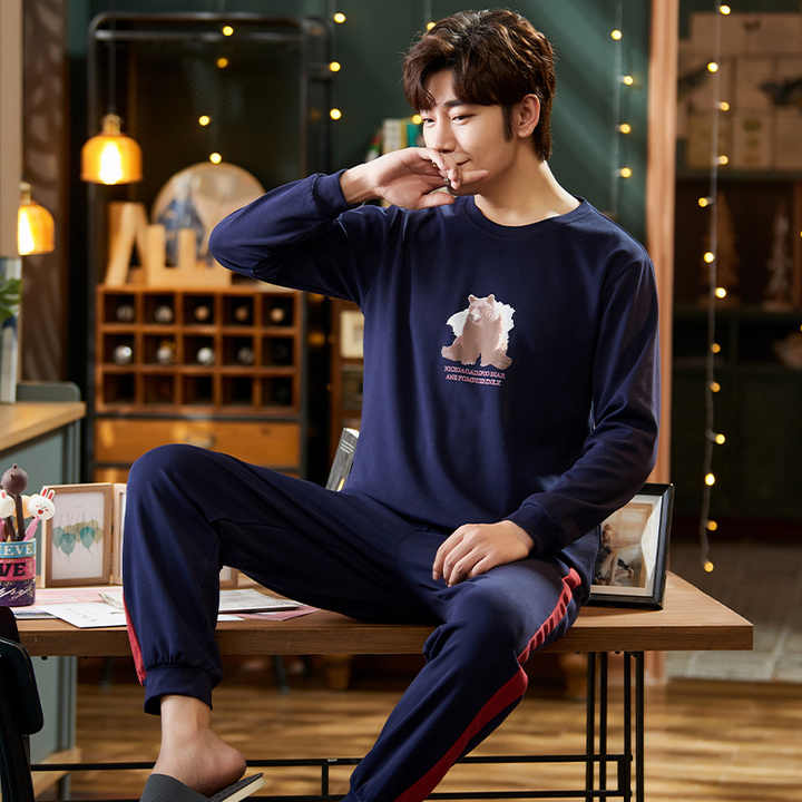 Men's Stylish Long Sleeve Autumn Sleepwear 
