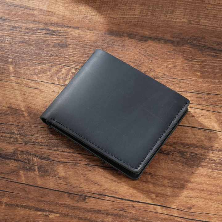 Stylish Top Layer Cowhide Foldable Wallet Genuine 