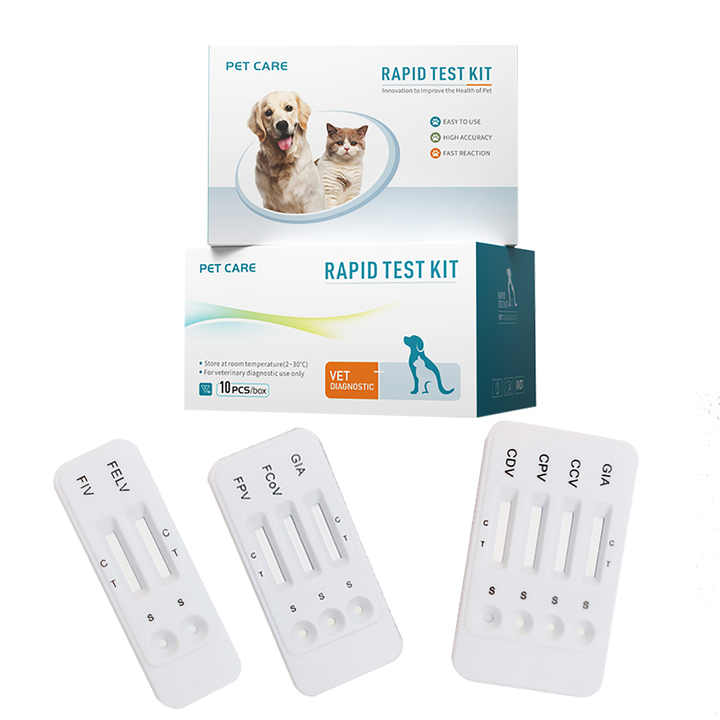 لوازم بيطرية مجموعة اختبار Parvo Corona Giardia بكتلة سي دي في CPV CCV وكتلة جيا جيارديا للكلاب Veterinary Supplies Parvo Corona Giardia Test Kit with CDV CPV CCV and Giardia Vaccine for Dogs