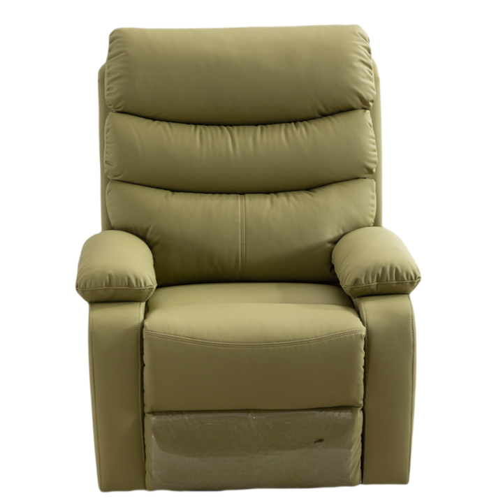 Green faux leather swivel lounge sofa 
