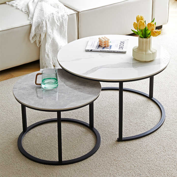 Italian Nordic Luxury Modern Gold-Coffee Table Set 