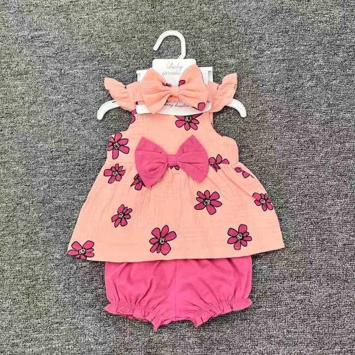 طقم 3 ملابس أطفال صيفية 3-piece summer baby clothes set