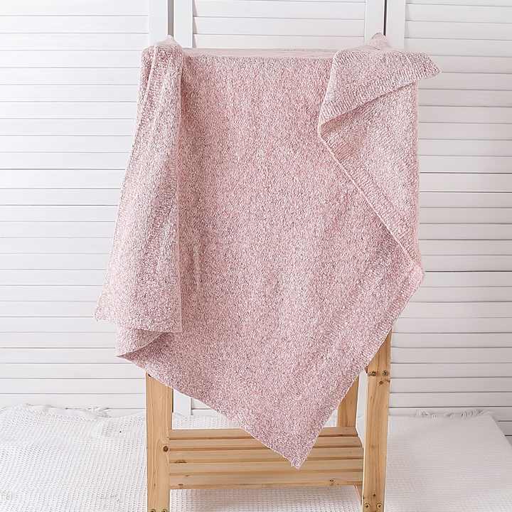 Pure Color Soft Cotton Knitted Blanket 