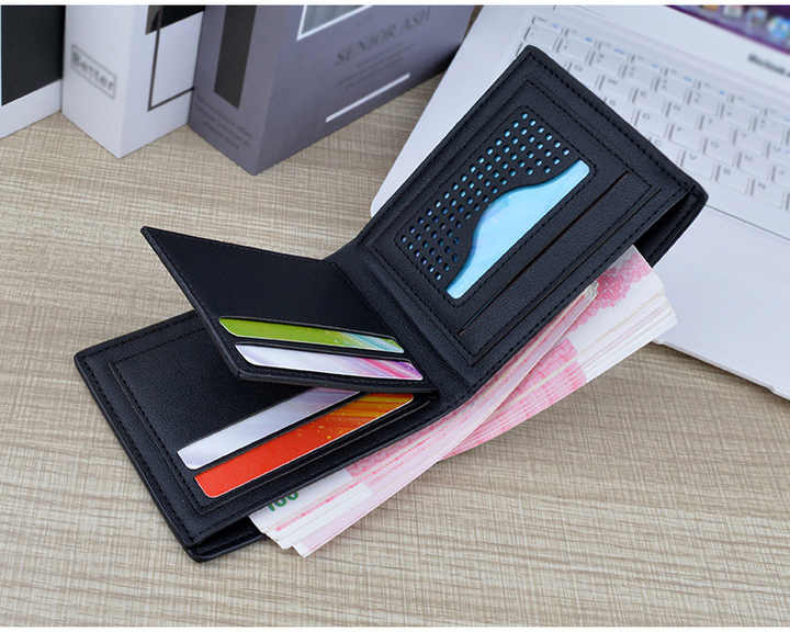 Classic Men's Leather Wallet with Short Zipper 