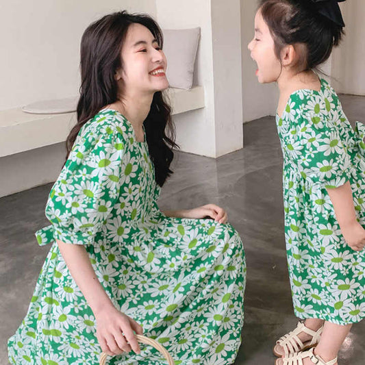 Mommy and Daughter Summer Beach Dresses 