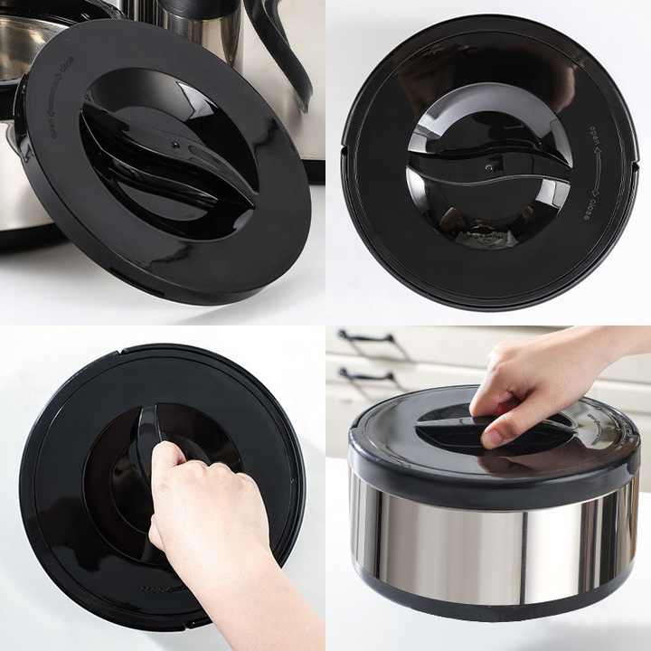 Deluxe 2L 4L 8L Stainless Steel Food Warmer Set 3 Pieces, Insulated Food Warmer Pot in Food Containerمجموعة فاخرة لتدفئة الطعام من الفولاذ المقاوم للصدأ سعة 2 لتر و 4 لتر و 8 لتر 3 قطع ، وعاء معزول لتدفئة الطعام في حاوية طعام