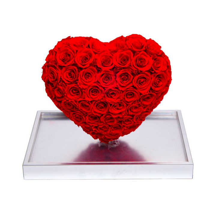Decorative Preserved Rose Flower Glass 