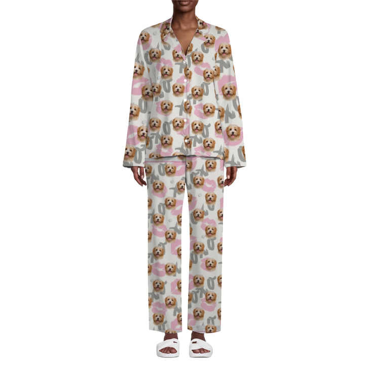 بيجامة للرجال من البوليستر بفتحة رقبة على شكل حرف