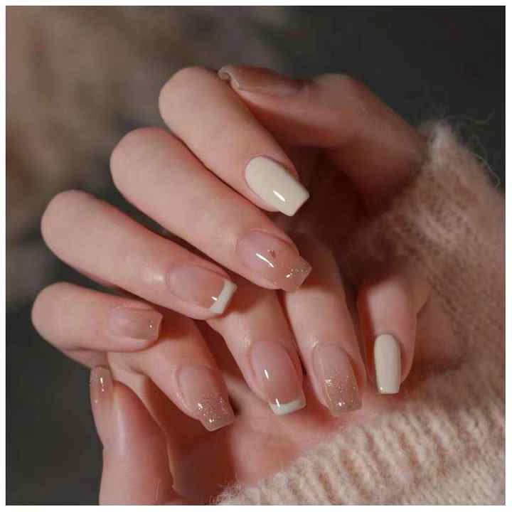 Press on Nails Faux Ongle Court Natural-Artificial Artificial Nails 
