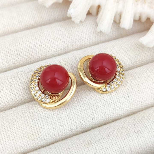 French coral earrings 