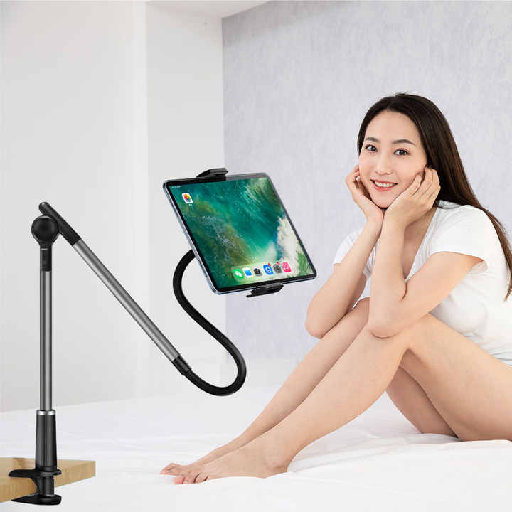 Universal Lazy Mobile Phone Holder Clip on Long Arm for 
