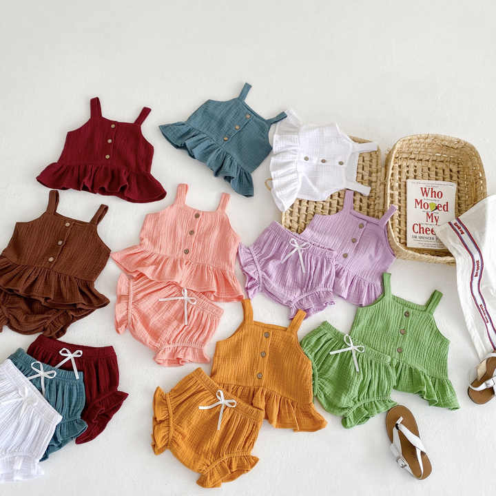 Toddler Girls Summer Sleeveless Clothes Set Kids 