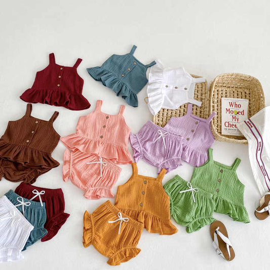 Toddler Girls Summer Sleeveless Clothes Set Kids 