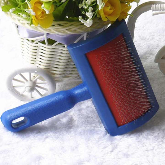 Dog Cat Bathing Grooming Tool Brush with Simple Plastic Handle - Cleaning Tools 