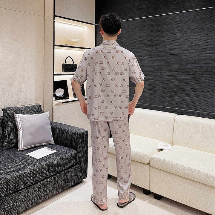 Men's Summer Silk Sleepwear Set 