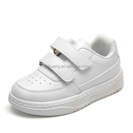 White children's shoes for spring. 