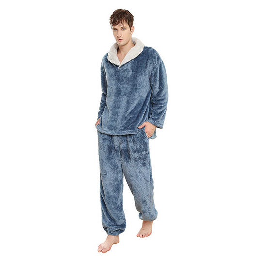 Factory Custom Men's Pajamas, Thick Winter Fleece Pajamas 