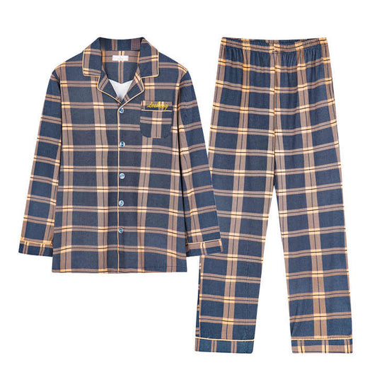 Men's Turn-down Collar Pajama Set, Pajama Set 