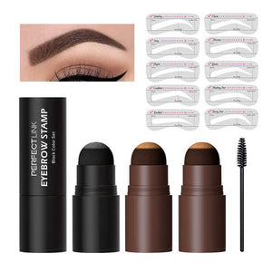 Best Selling Waterproof Eyebrow Stencil Shaping 3 Colors Custom Makeup Eyebrow Stamp and Stencil Kit 