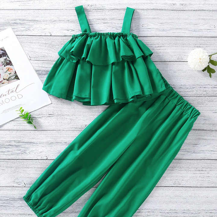 New Arrival 2 Piece Set Girls Tank Top Little Girls Clothing 