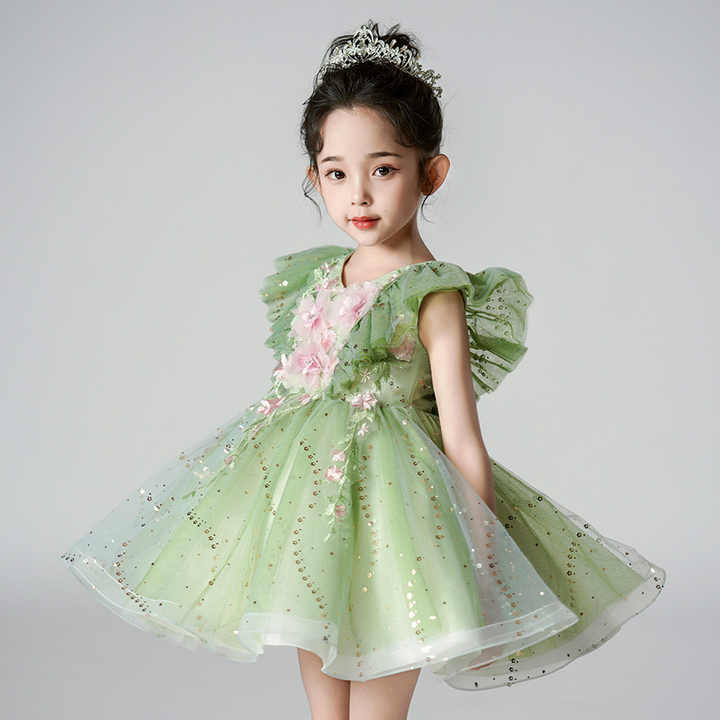 Baby Princess Clothes Christmas Party Outfit - Little Green Dresses for Girls 