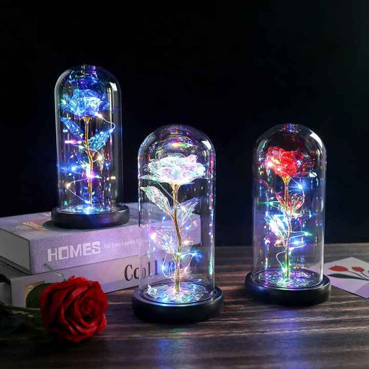 زهرة أبدية ضوء ليلي مع غطاء زجاجي تم إرساله . Eternal Flower Night Light with Glass Cover Sent
