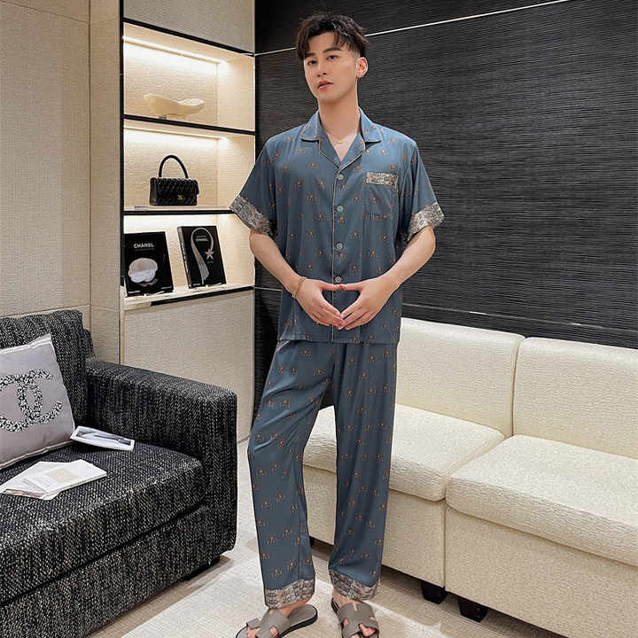 Men's Summer Silk Sleepwear Set 
