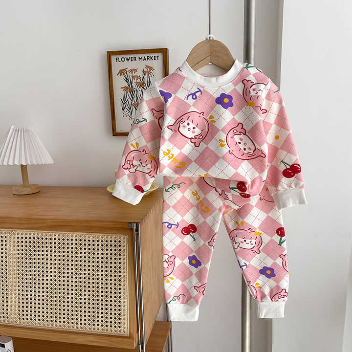 Girls and boys pure cotton set 