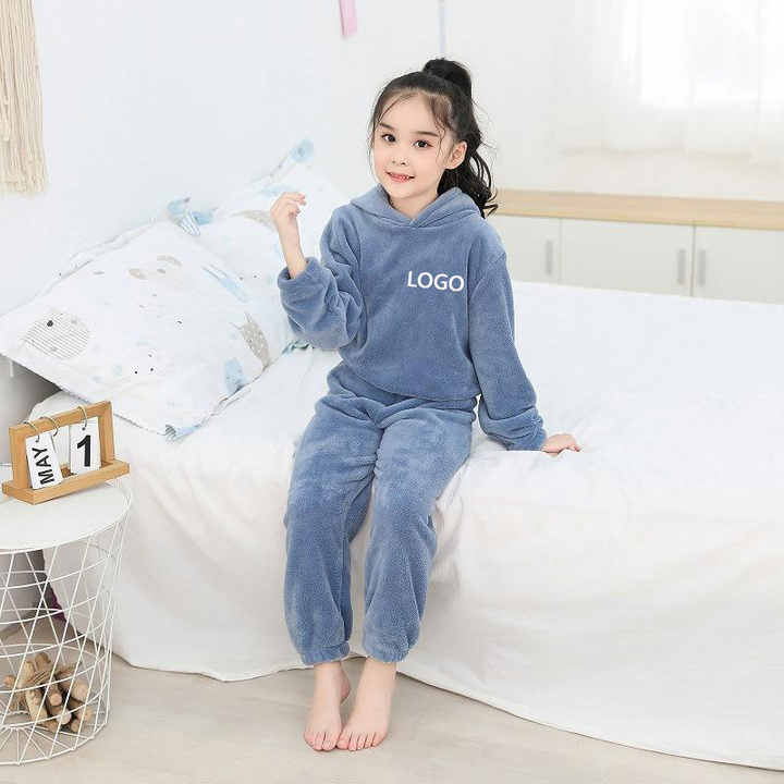Children's long-sleeved velvet pajamas 