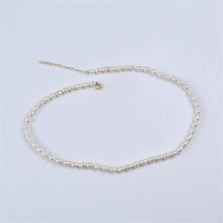 Design for Women and Girls- Simple Rice Pearl Necklace 