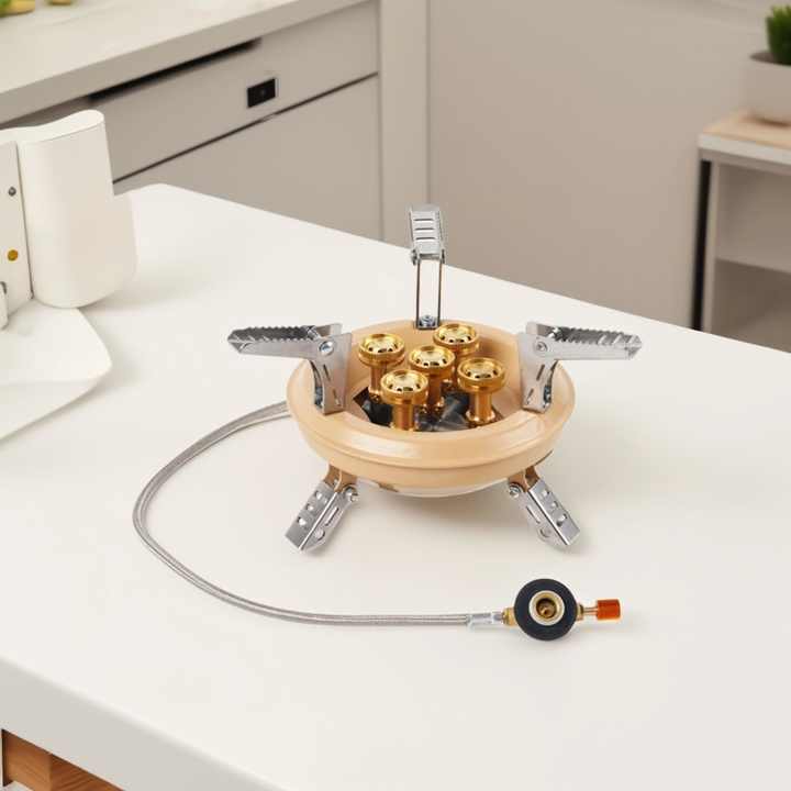 موقد غاز 16 كيلووات قابل للطي بخمسة نواة فرن . 16 kW Folding Gas Stove with Five Oven Core