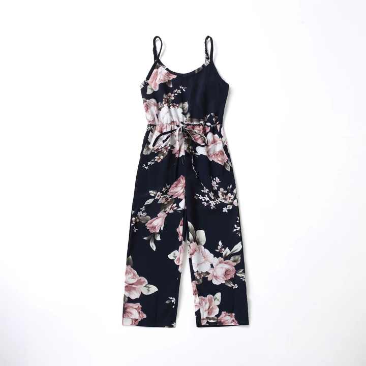 Mother and Daughter V-Neck Jumpsuit, V-Neck Jumpsuit, Mother and Kids Jumpsuit 