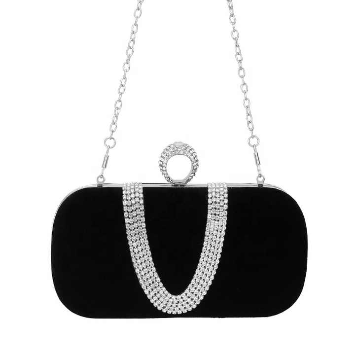 Diamond studded evening handbag