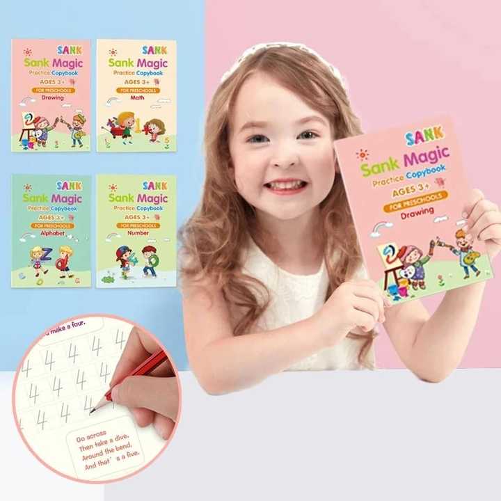 Educational books for learning English handwriting 4 