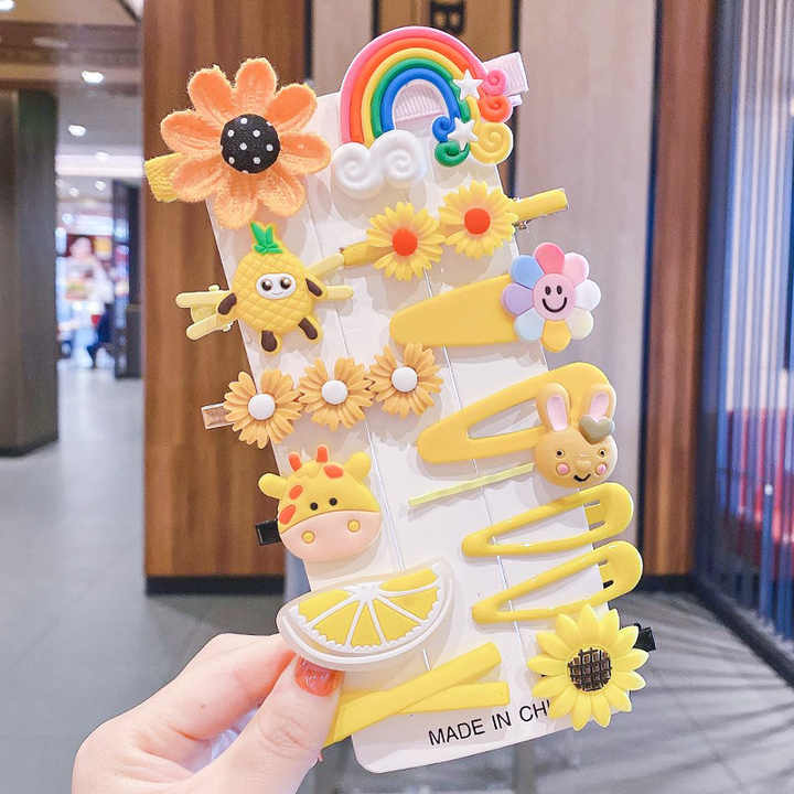 Baby Accessories 14pcs Rainbow Hair Clips for Kids 
