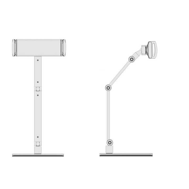 New product listing Placed on desktop using double arm 