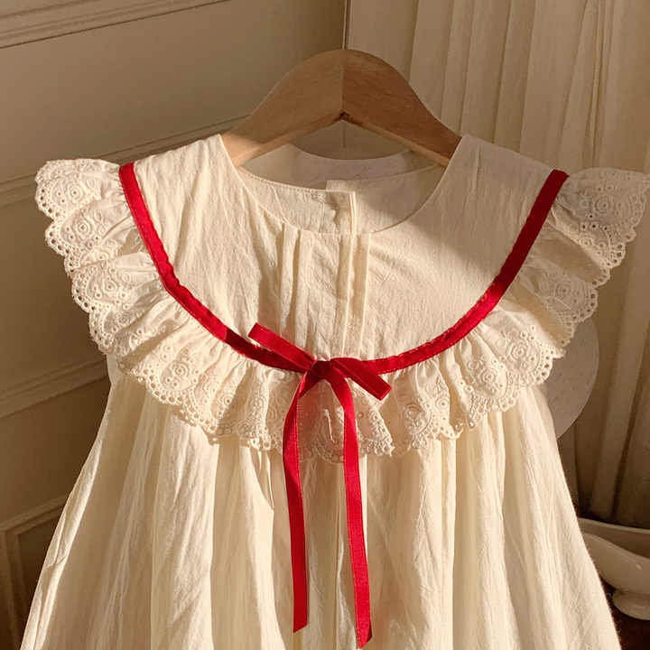 Round Neck Princess Forest Girl Clothes-Korean Dress for Kids 