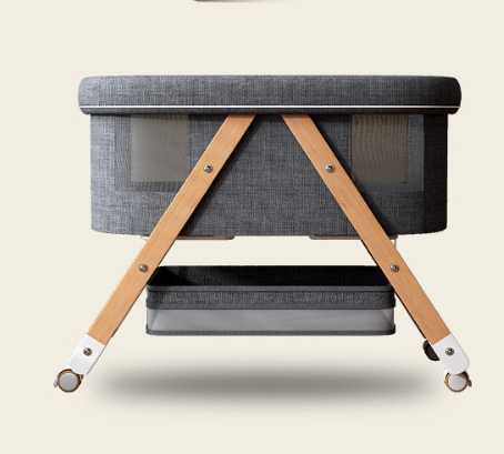 Modern Design Baby Crib Foldable Wood 