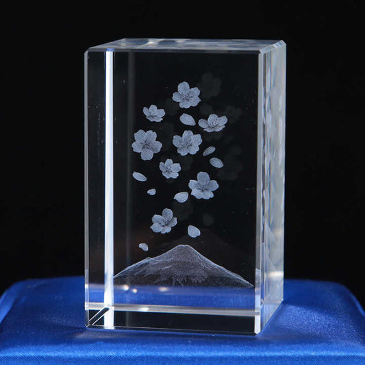الليزر الكريستال زهرة مع محفورا جبل . 3D Laser Crystal Flower with Engraved